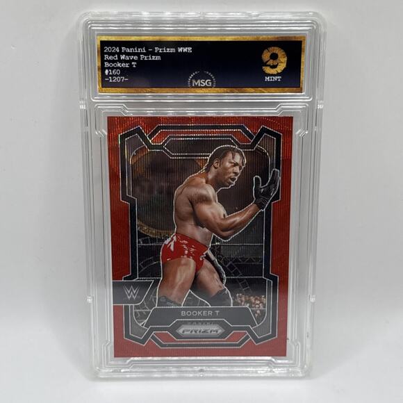 Booker T 2024 Panini Prizm WW Red Wave Prizm #160 WWE Legends Graded 9 Mint - Picture 1 of 2